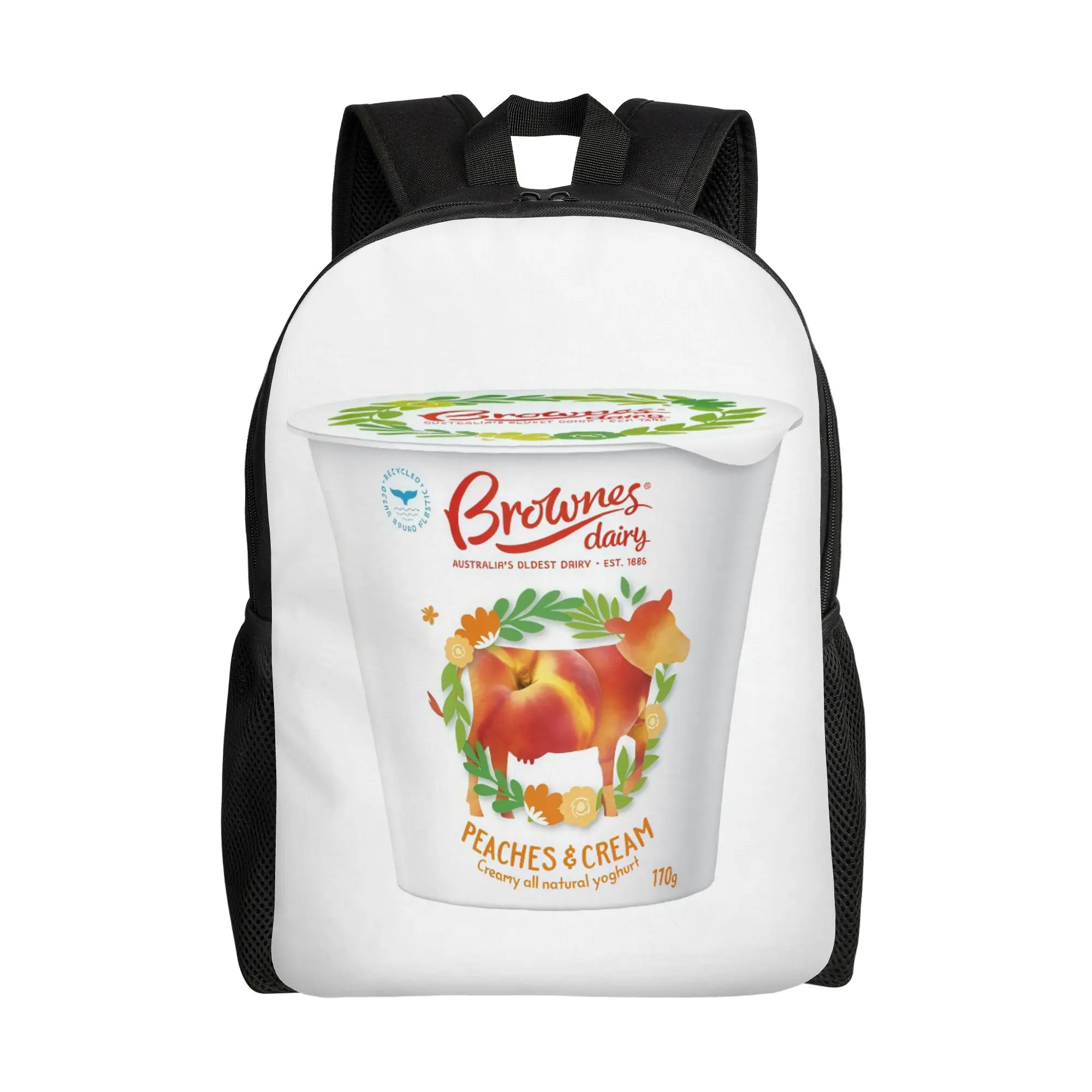 

BBrownes Dairy Peaches Cream Yoghurt Poster BBrownes Schoolbag Ladies Daily Large Capacity Laptop Bag Back To School Season