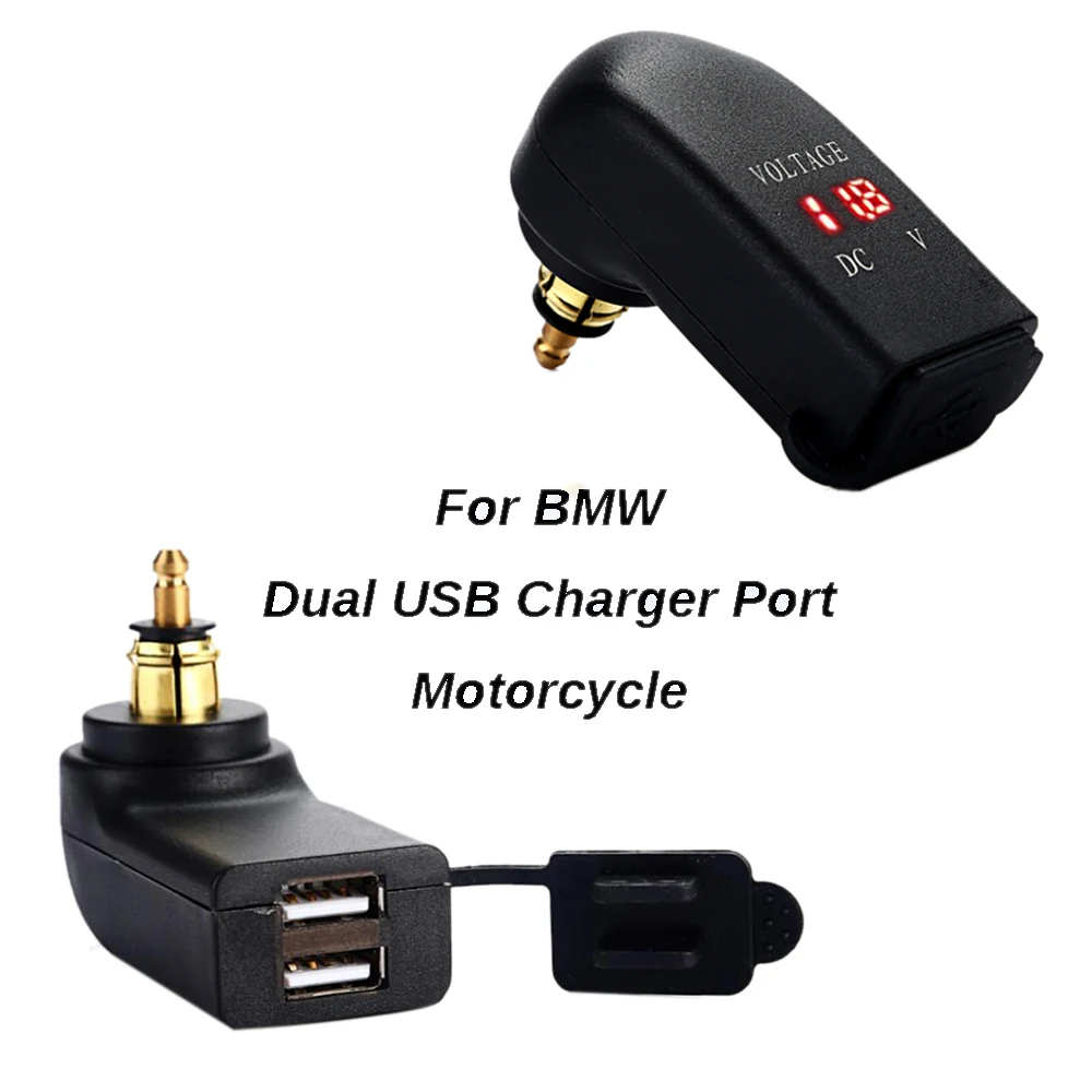 شاحن USB مزدوج للدراجة النارية ، مقبس محول الطاقة لبي دبليو F800GS F650GS F700GS R1200GS R1200RT ، أزرق