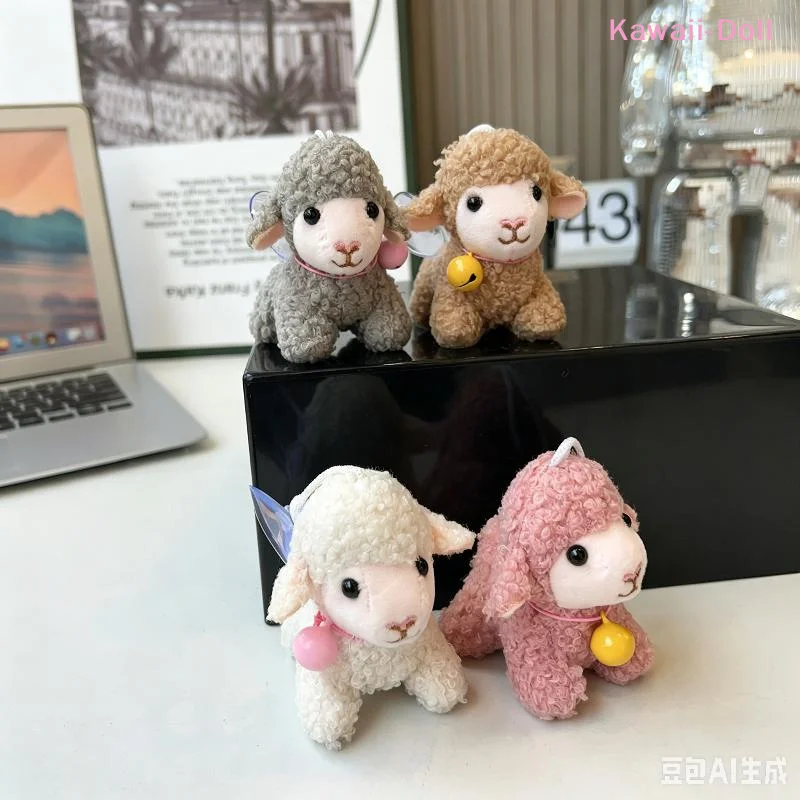 [DO]13cm Cute Mini Fluffy Sheep Plush Pendant With Suction Cup Soft Touch For Backpack Decor Gifts[DO] - view 5