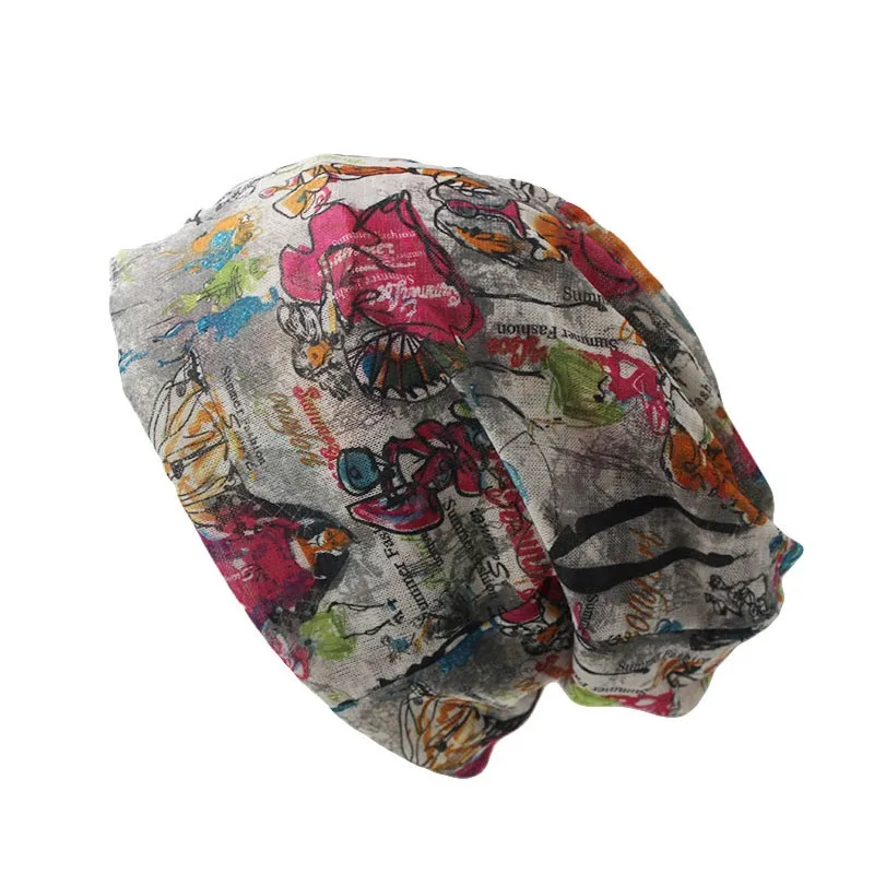 Neue Mode Frauen Sommer Brief Hut Farben Weibliche Floral Warme Mütze Schal Herbst Mädchen Frühling Beanie Bonnet Dance Beanies – Detail 7