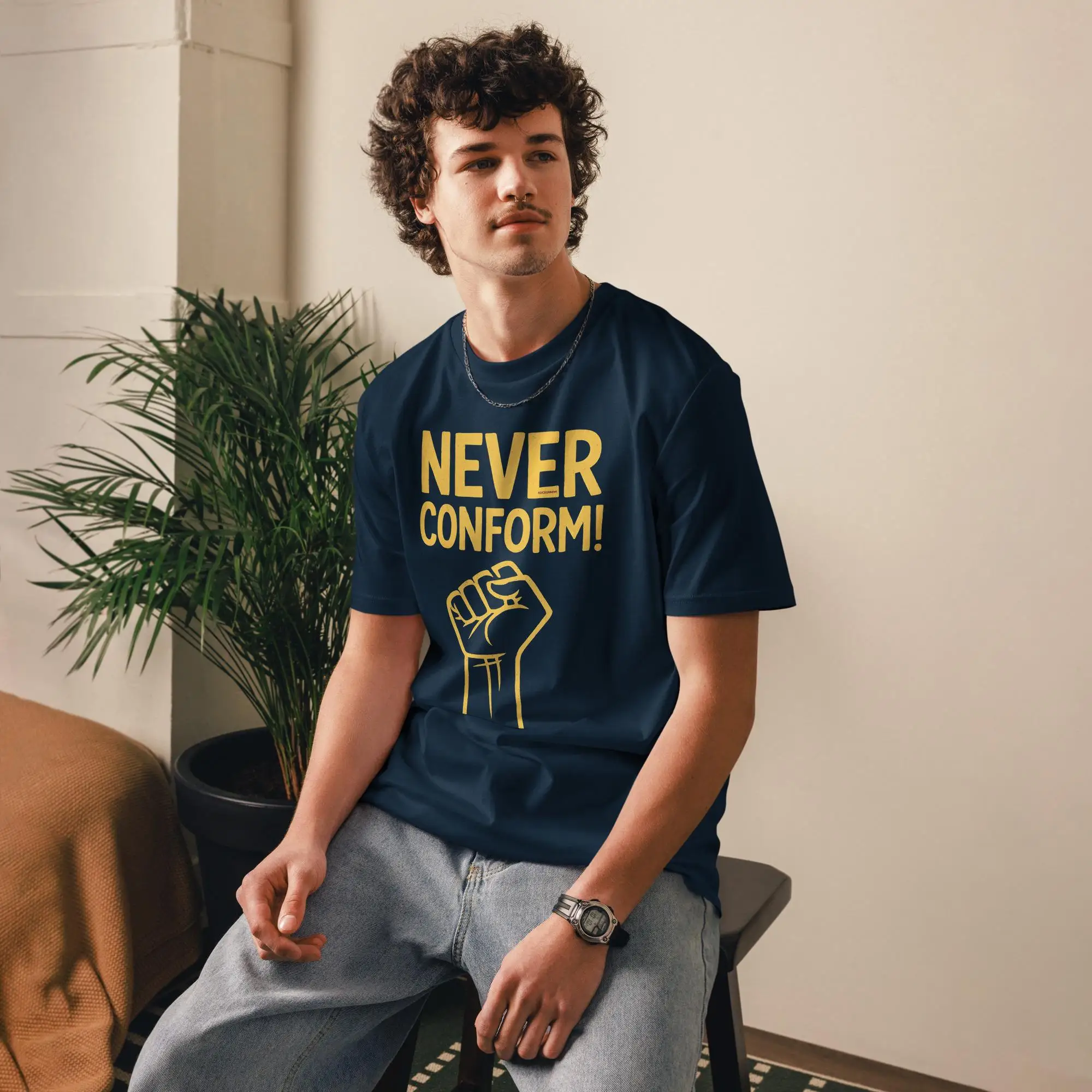 2026 Summer New Men's T-shirts Luxury Printed Top Oversized T-shirt Never Conform T-Shirt Rebel Graphic Tee Empowerment Shirts