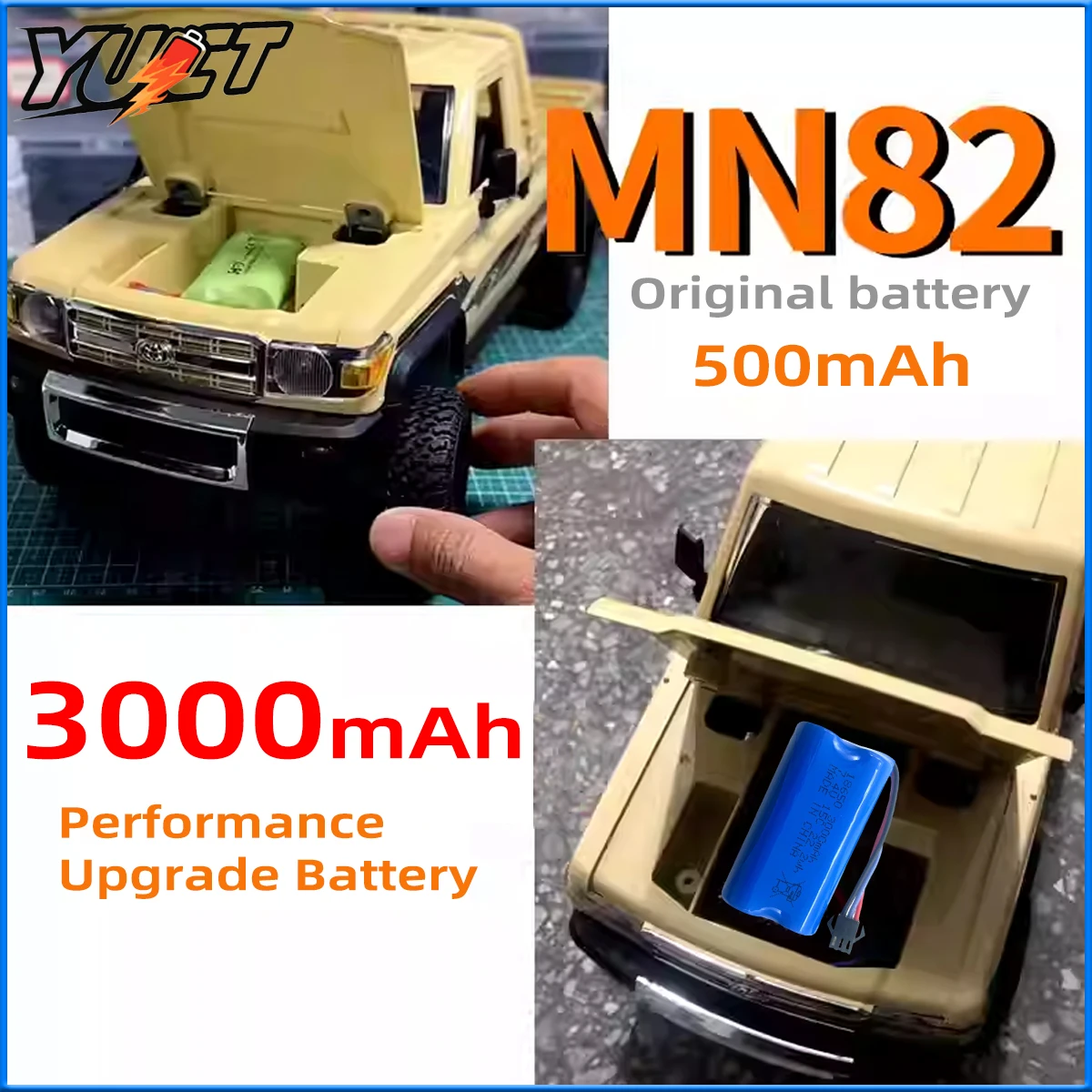 YUCT 7.4 فولت 3000 مللي أمبير 2S بطارية ليبو MN99S ترقية أجزاء بطارية عالية السعة لسلسلة MN RC سيارات MN82 MN78 MN128 MN168 MN98 0 #2
