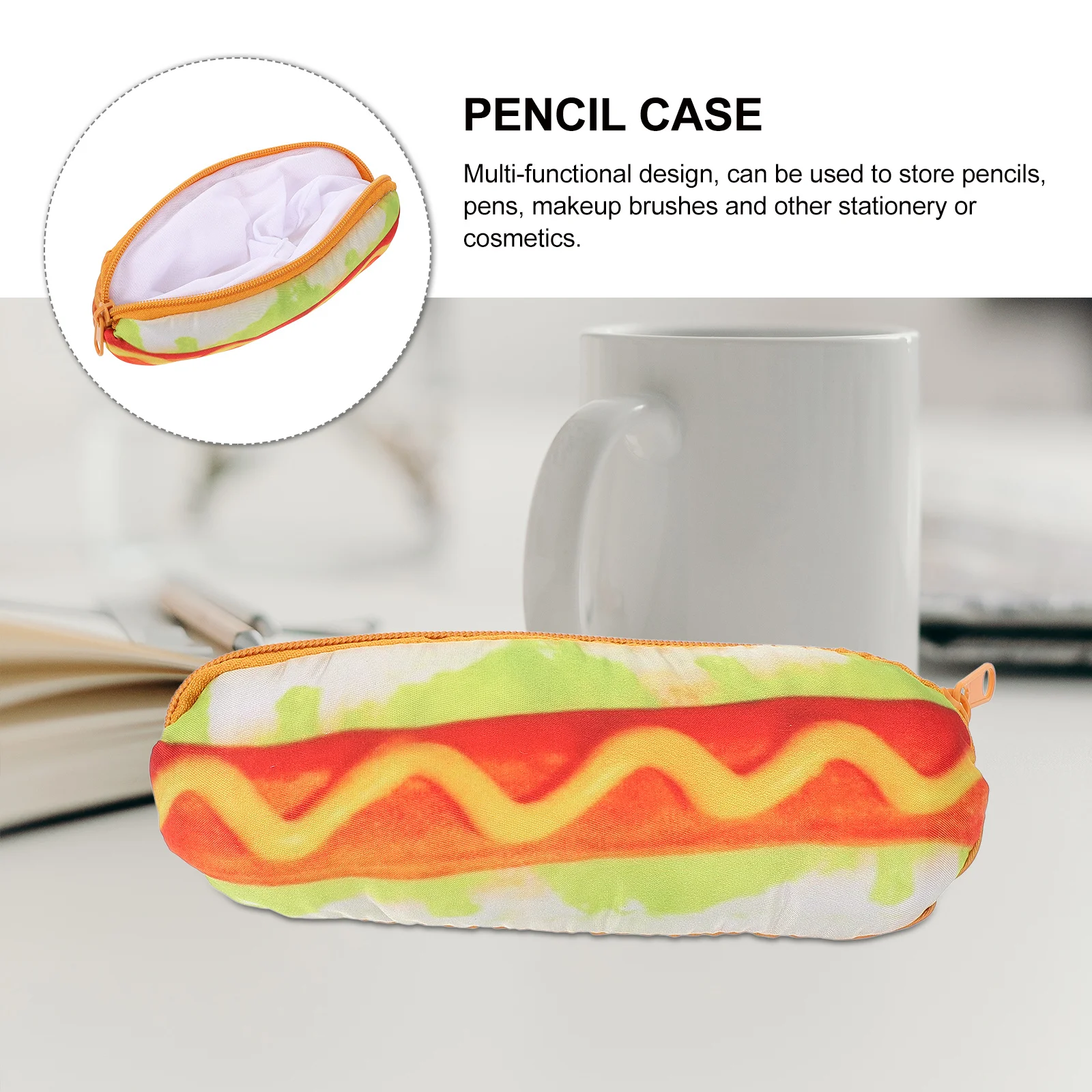 

Large Cartoon Hot Dog Pencil Case Zipper Pen Pouch Multi-Function Pencil Organizer for Kids Students Girls Cartoon Shape Pen Bag