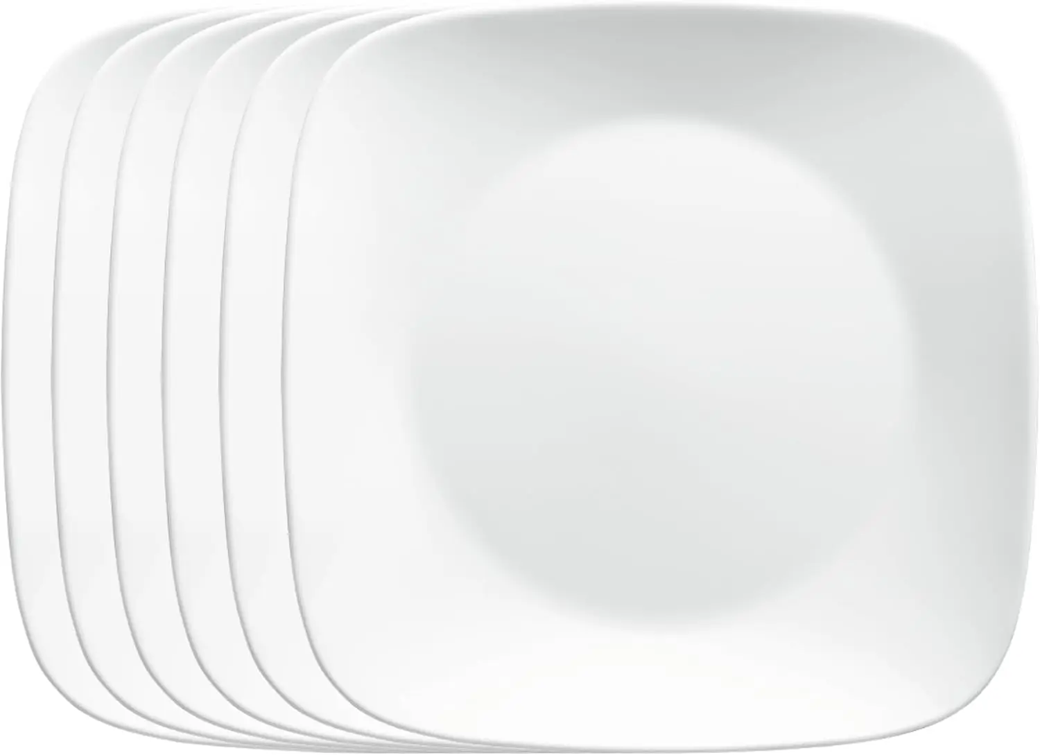 

Набор из 6 квадратных салатных тарелок, трехслойное стекло, устойчивое к сколам, легкое белое, 9 дюймов