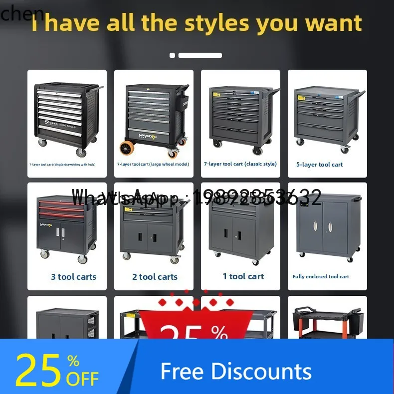 

Workshop Mobile Tool Cart Auto Repair Multi-Functional Heavy-Duty Parts Hand Push Small Cart