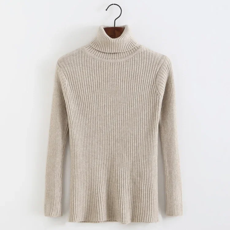 Basic Turtleneck Knit Sweater Women 2023 New Slim Knitwear Women High Neck KNitting Shirt  Long-sleeved PUllover Sweater