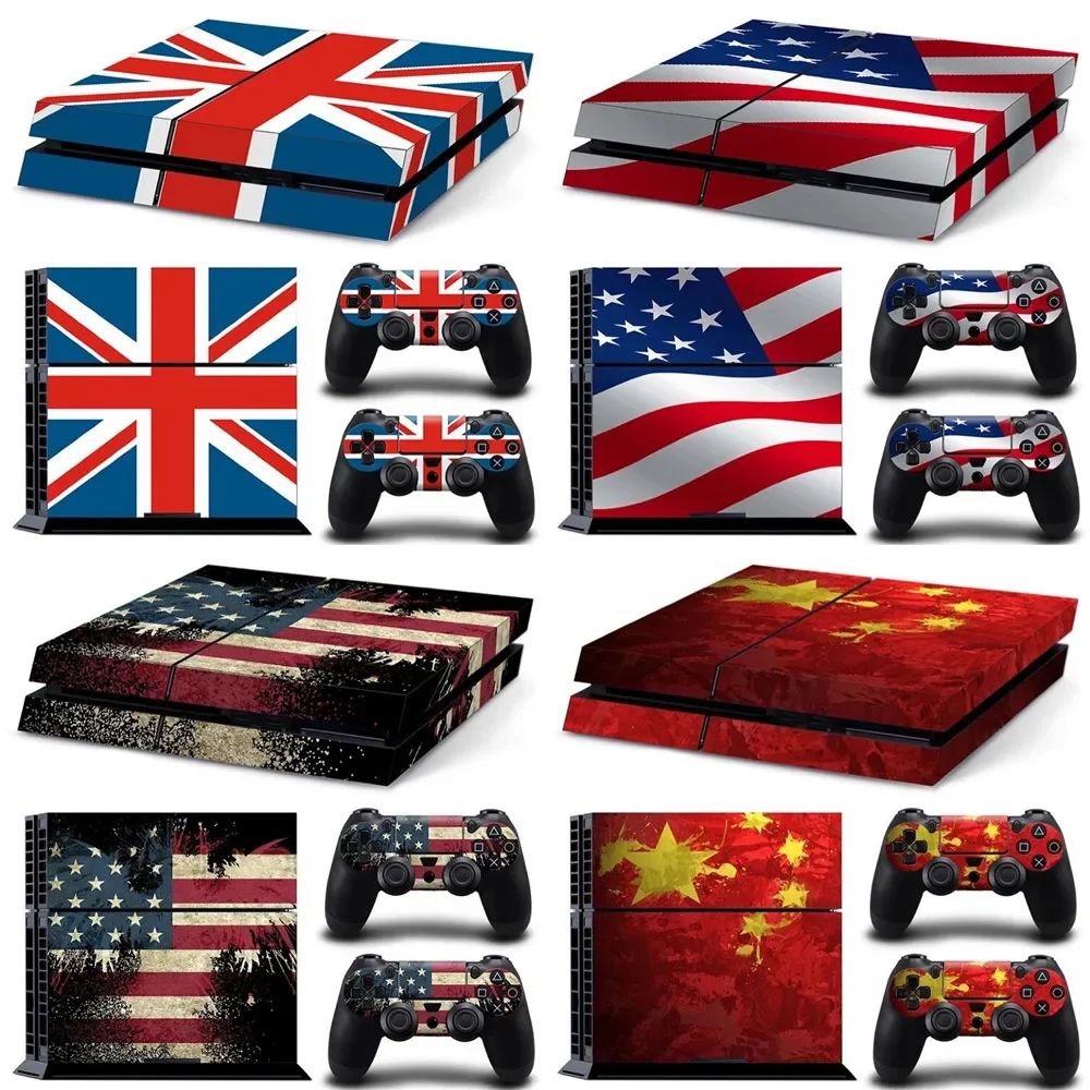 

Виниловая наклейка на все тело для PS4, наклейка на все тело, чехол для системной консоли и контроллеров - флаг США, Великобритания