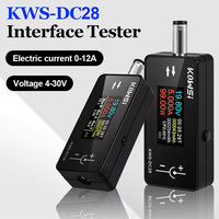 KWS-DC28 Interface Tester 4-30V 12A Voltage Current Tester Digital Voltmeter Ammeter 0.96 Inch TFT Color Screen Power Meter