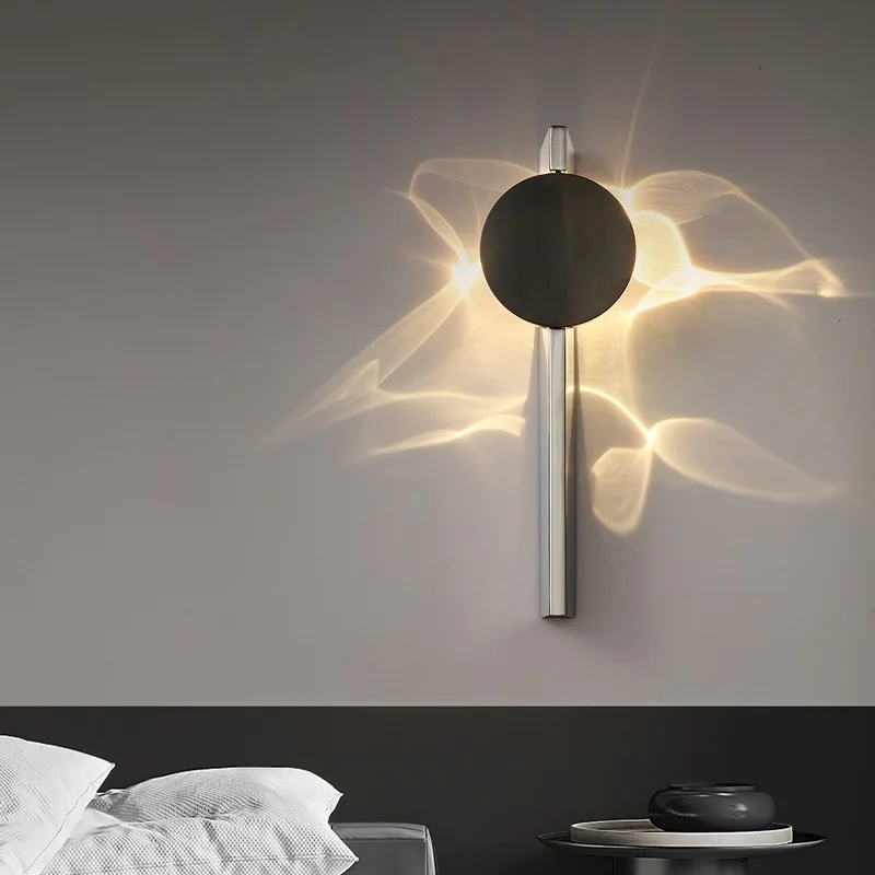 

Angel's Eye Wall Light Bedroom Rotating Background Wall Staircase Stainless Steel Headboard Atmosphere Light Fixture
