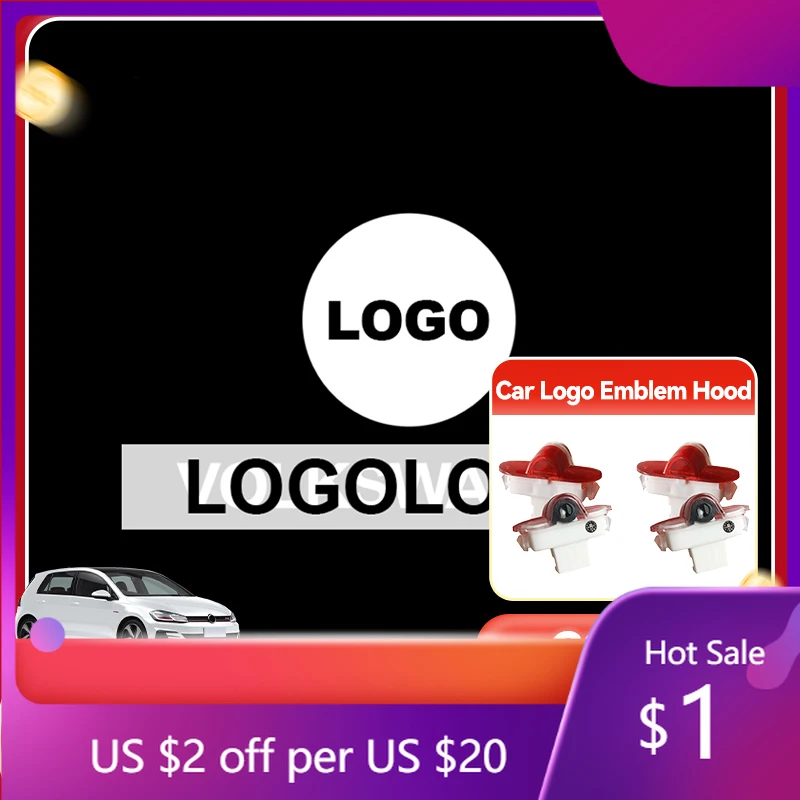 

2026 Новые вытяжки для ламп с эмблемами, 2 шт., светодиодный декор автомобиля, дверной 3D призрачный теневой проектор, аварийные огни для VW Touran Golf MK3 Mk4 Beetle