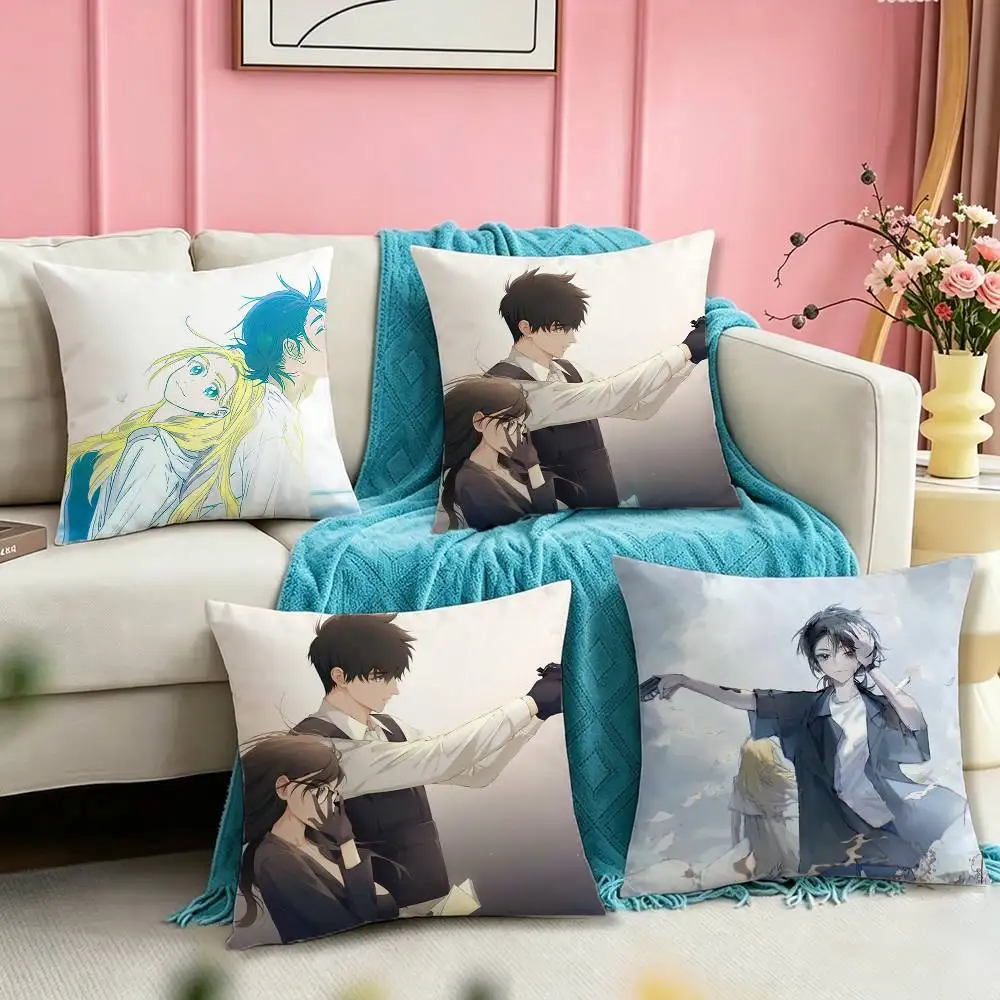 S-Summer Time R-Rendering Shinpei Shadow  Square Double-Sided printed Pillow Case Bedroom Bedside Pillow Sofa Cushion Cover