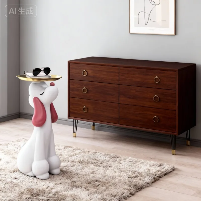 Figurines Sculptures Poodle Coffee Table Living Room Side Table Statue Creative Luxury Bedroom Figurines Tray Aesthetics Modern