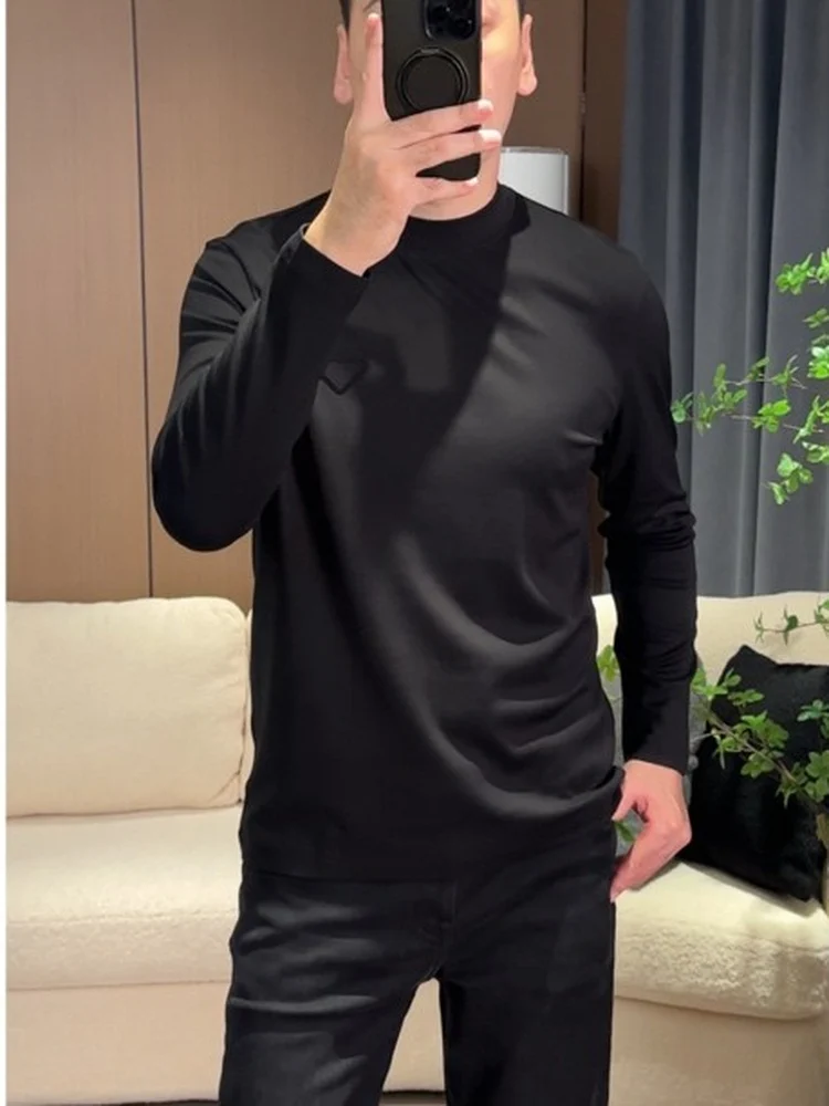 

High Quali Skin-friendly Comfortable Long Sve Net Version Men's T-irt Spring 2026 Slim Fit Luxury Base irt Casual Fa...