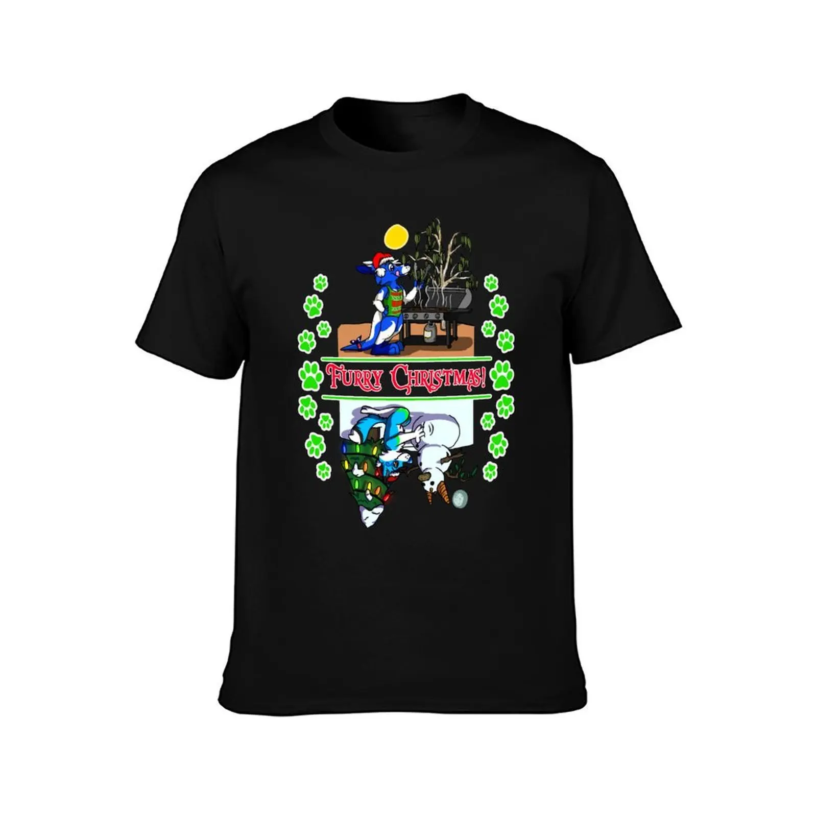 Furry Christmas w Pocari & Stormi! T-Shirt Summer Casual Cotton Tee Oversized Streetwear Tops Vintage Graphic Print
