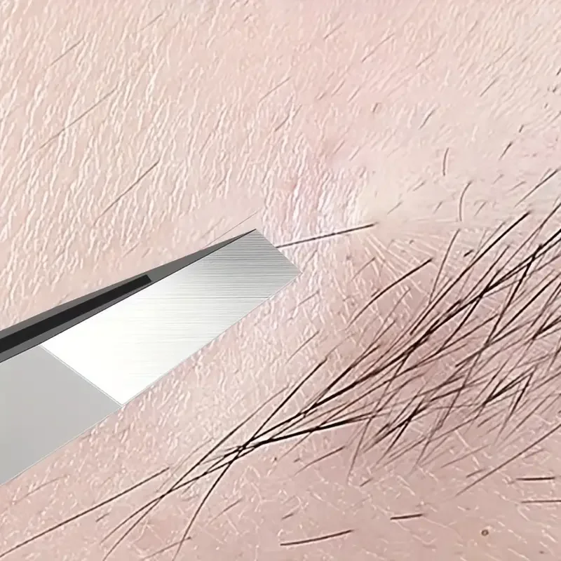 Profesjonalna pinceta ze stali nierdzewnej 4 w 1 zestaw pęseta do brwi do usuwania włosów, twarzy i narzędzia do makijażu oczu z torbą do przechowywania