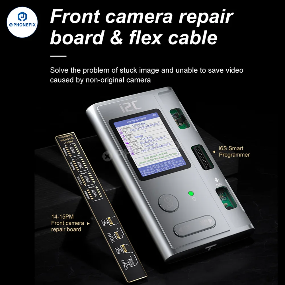 I2C I6S Programmer Front Camera Repair Board with 14 15 Series Camera FPC for iPhone 14-15 Solve Image Suck Video Losing Issues