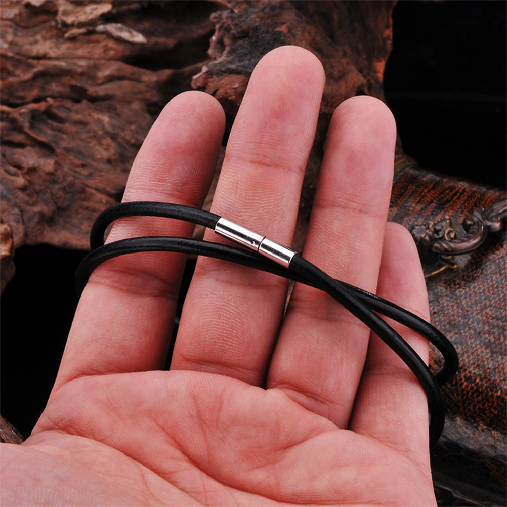 

Waxed Necklace Cord Clasp Black Diy Jewelry Pendant Keychain Rope Bracelet Making Accessory For Men Women