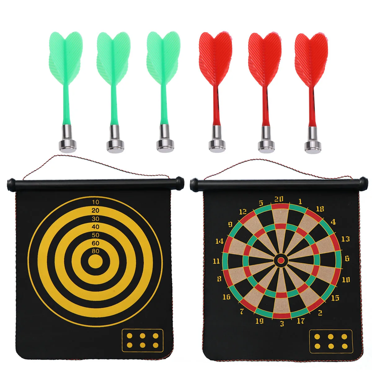 

Magnetic Dart Board Set 17 Inch Double Sided Flocking Dial Plastic Included Party Gifts