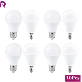 10 יחידות / הרבה מנורת LED E27 E14 AC 220V נורת אור 3W 6W 9W 12W 15W 18W 20W 24W למפה סלון בית בומבילה חמה קרה לבנה