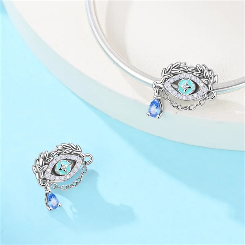 Cute 925 Sterling Silver Blue Starry Cloud Game Machine Teapot String Decoration Fit DIY Bracelet Necklace Small Scale Gifts