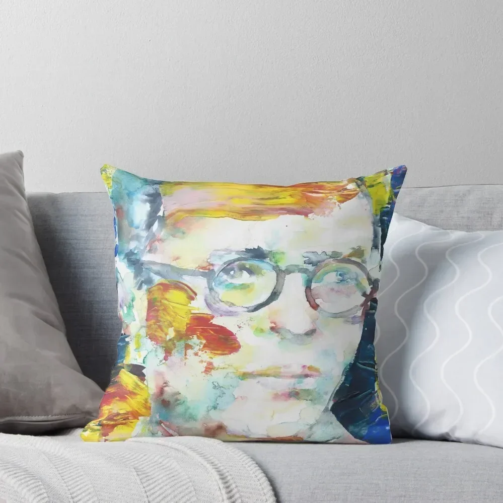 

SARTRE - portrait.4 Throw Pillow Room decorating items Elastic Cover For Sofa Couch Cushions Christmas Pillow Cases pillow