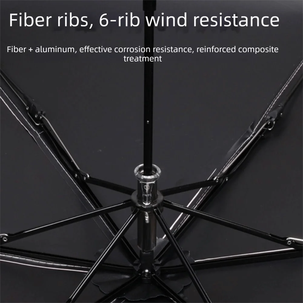 Lightweight Pencil Umbrella Manual Opening Wrist Strap Folding Umbrella Metal Button Pongee Fabric Compact Umbrella
