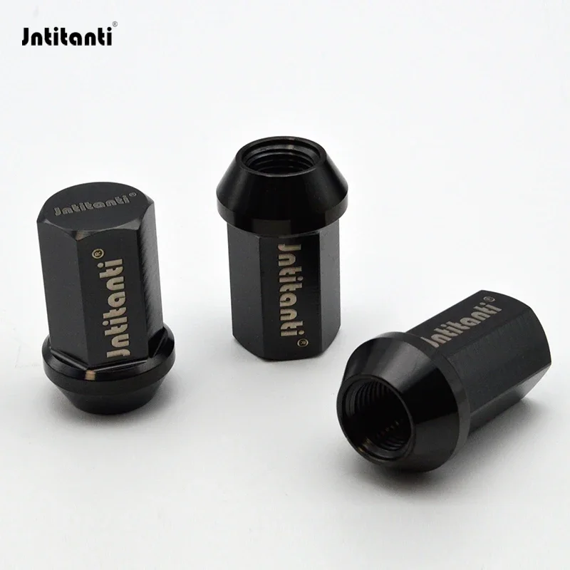 Jntitanti cone seat auto parts Gr.5 titanium car black wheel nut M12*1.25*35mm for Nissan,Greatwall,Geely,Subaru,Suzuki etc.