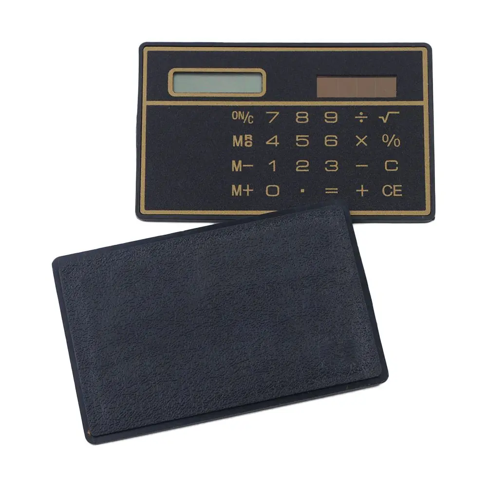 Suministros de oficina ultrafinos personalizados Mini calculadora Calculadora con energía solar Calculadora de bolsillo Calculadora de tarjetas de crédito