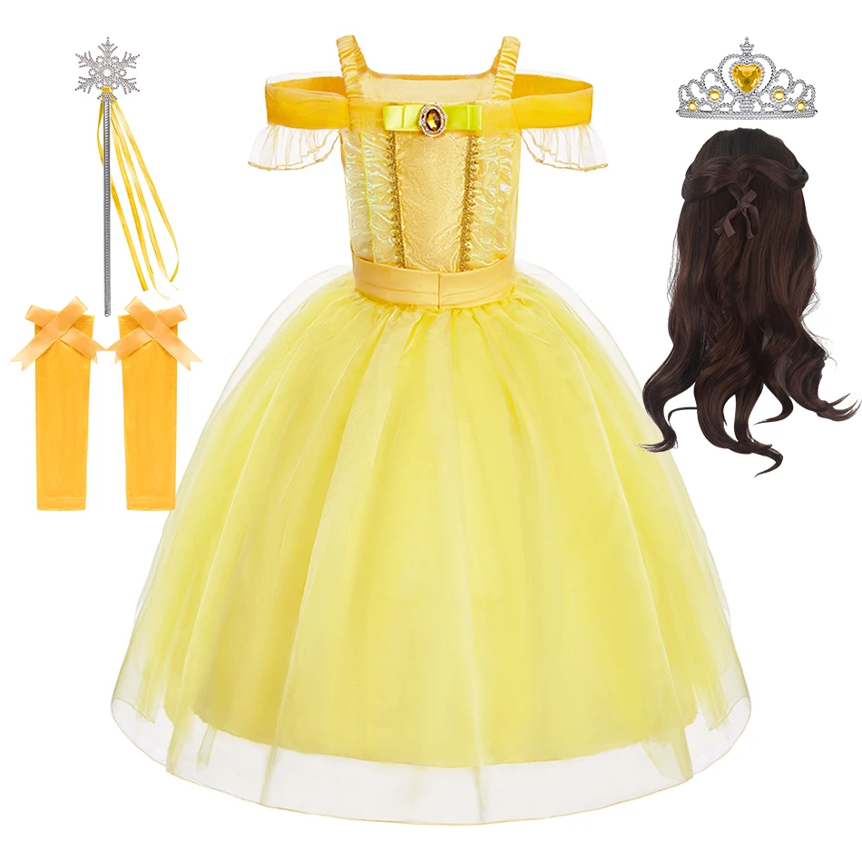 

Girls Christmas Beauty Queen Cosplay Gown Kids Halloween Costume Girl Belle Princess Dresses Child Cinderella Dress Up Clothes