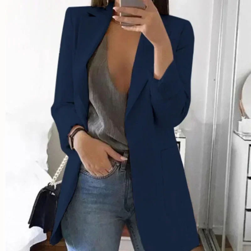 2024 Long Sleeve Slim Suit Button Lady Basic Jackets Small Suit Jacket Candy Color Fashion Spring Women Blazers Jackets