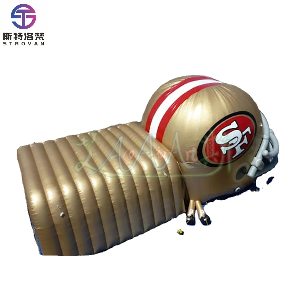 

STLF Factory Direct Golden Helmet Inflatable Tunnel Tent | Oxford Material with Blower for Outdoor Sports
