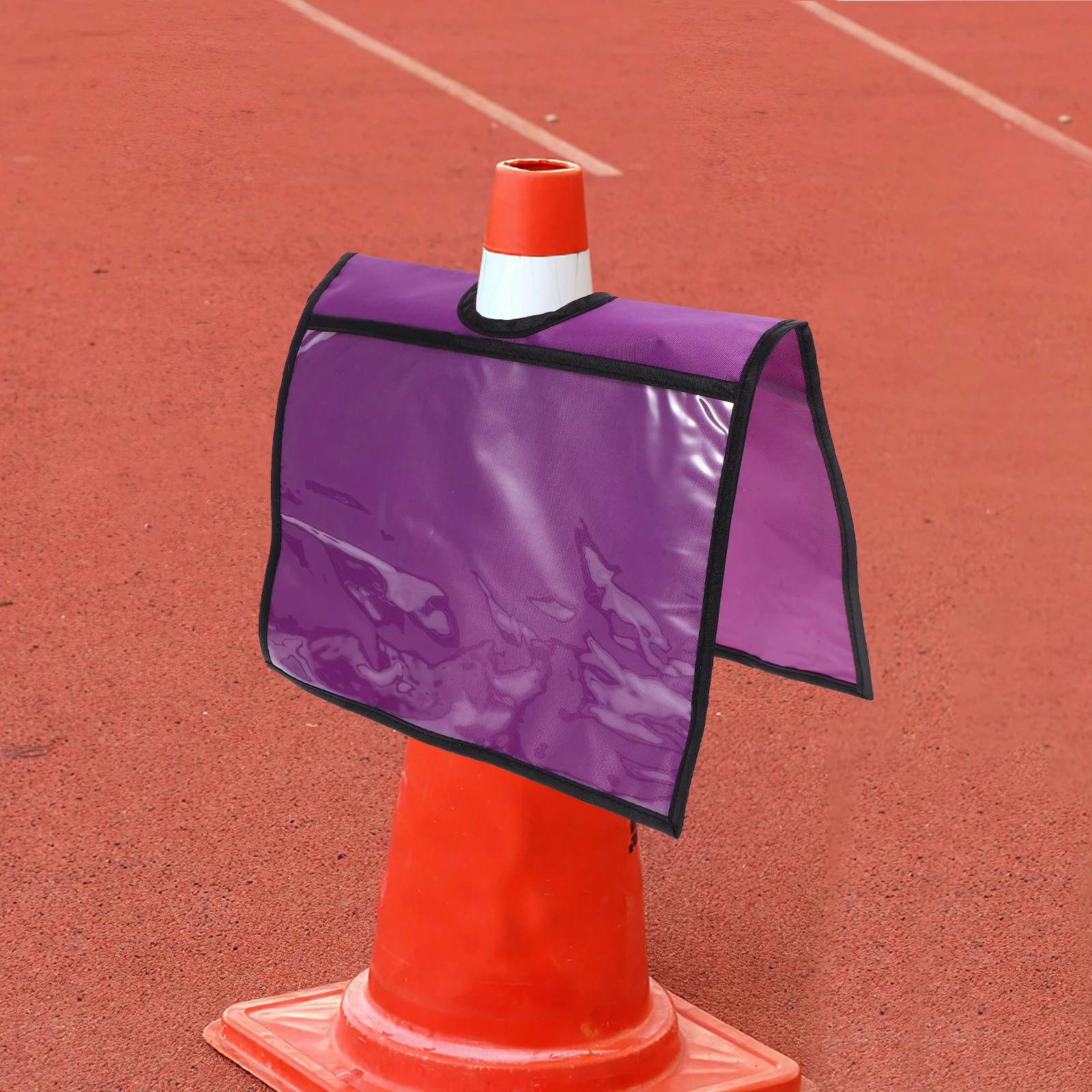 2pcs Traffic Cone Covers A4 Size Bright Pvc Pe Material For Outdoor Safety Warning Sign Durable Sleeve With Pocket Traffic Cone