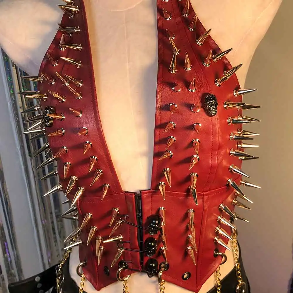 دبوس بو الجلود القوطية E-Girls Y2K الرسن بروتيل القمم ايمو ايكو Kawaii الشرير الصخرة Harajuku القوطي الجرونج ملابس للنادي رصع برشام #1