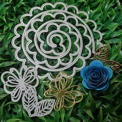 Grande espiral flor metal corte morrer, recados decoração, gravado álbum de fotos decoração, cartão fazendo, artesanato DIY, novo