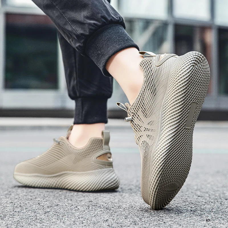 Sapatos esportivos masculinos clássicos legais de cano baixo elegantes respiráveis tênis de corrida casuais de tamanho grande