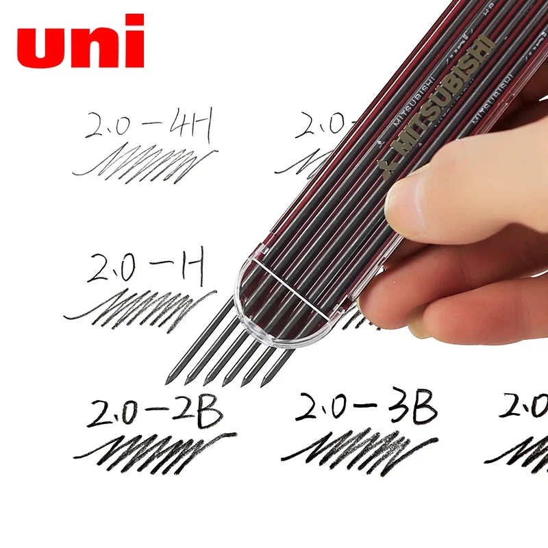 Japan UNI Engineering Mechanical Pencil Leads 2.0mm Pencil Refills, Universal Sharpener DPS-600, for Drawing Drafting and Design