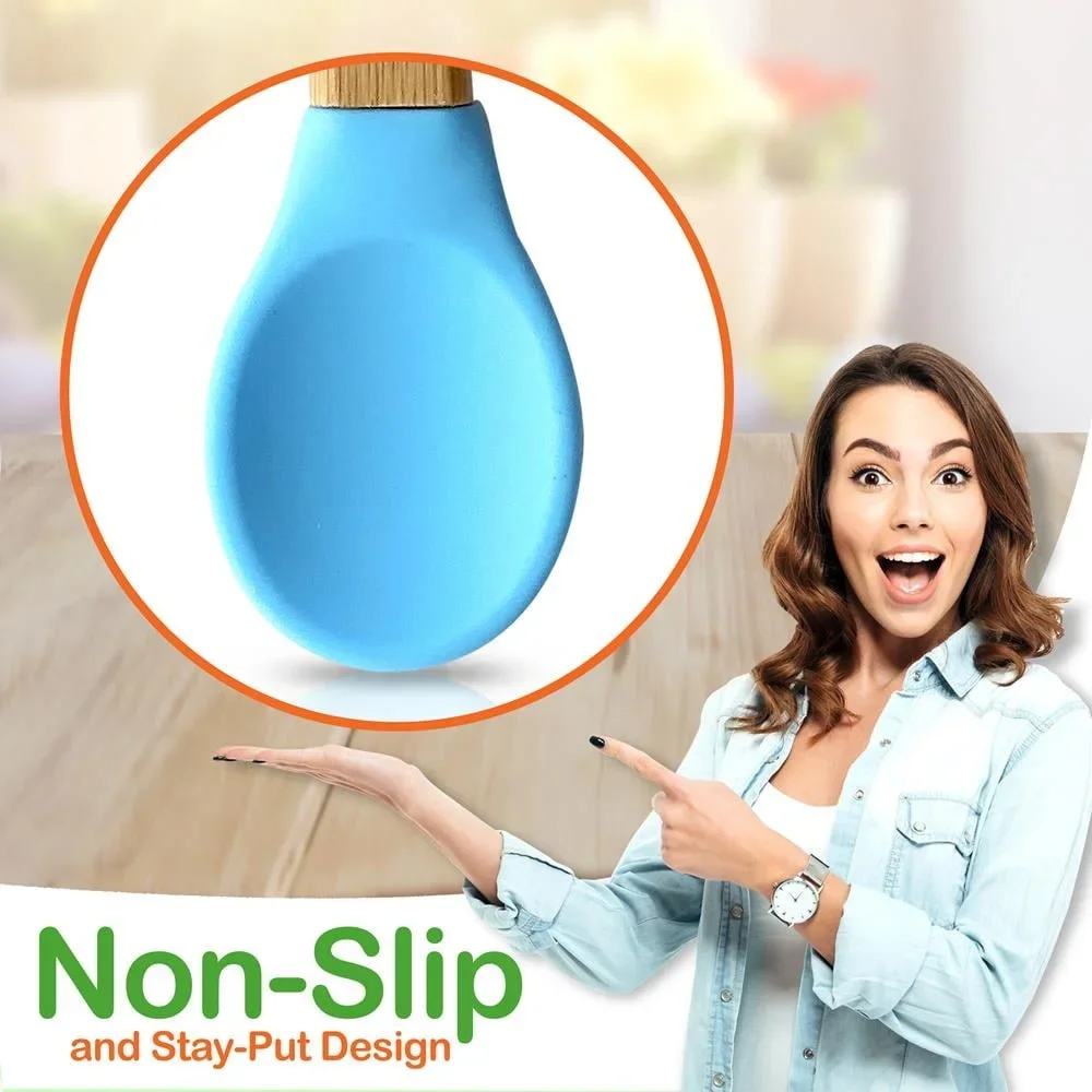 2 قطعة طفل رضيع قاعدة الملاعق ملعقة خشبية الطفل Led الفطام لينة سيليكون رئيس BPA الحرة صديقة للبيئة أواني التغذية الذاتية 4-72