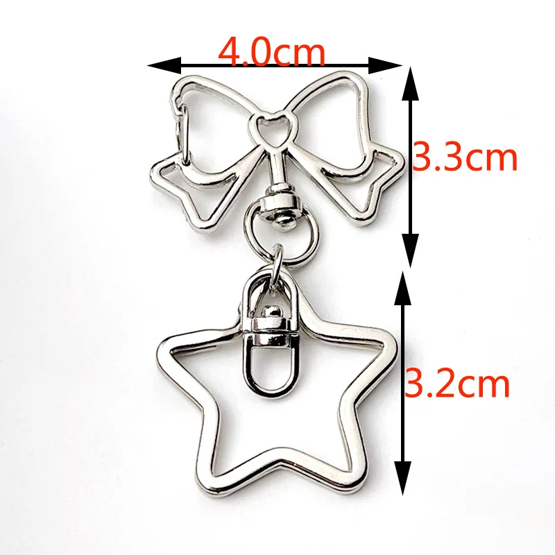 6-12 Stück Bogen Schlüsselanhänger Figur Acht Schnalle Stern Schlüsselanhänger Auswurfsschnalle DIY Spielzeug Schmuck Anhänger Link Herstellung Großhandel – Detail 5