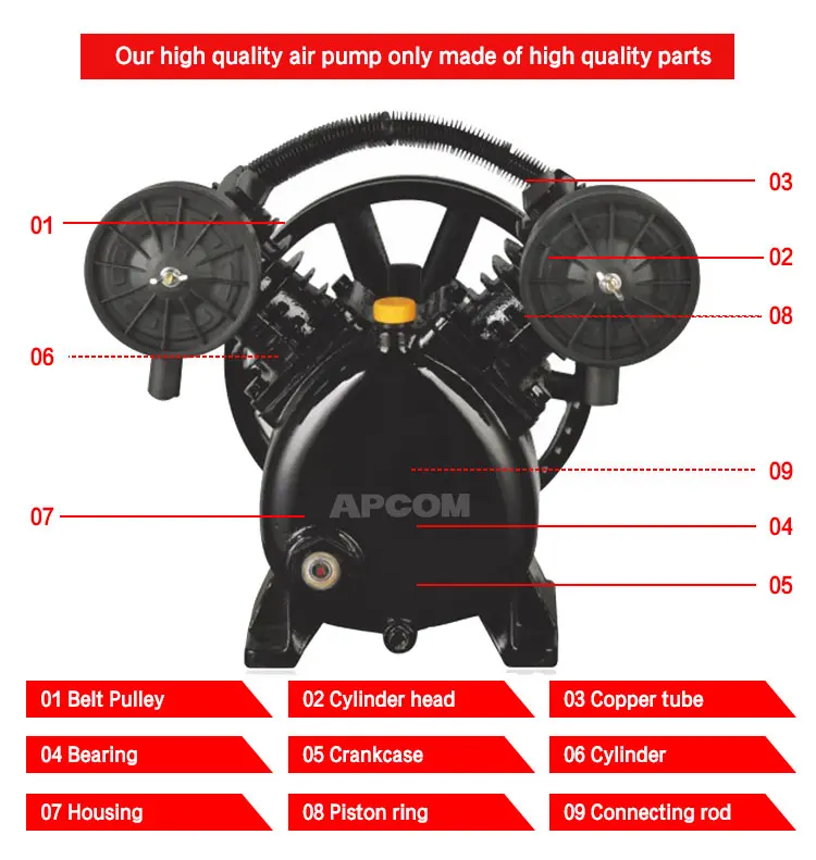 APCOM 2065 AV65 2.2KW 3KW  3HP 4HP Piston air Compressor Head