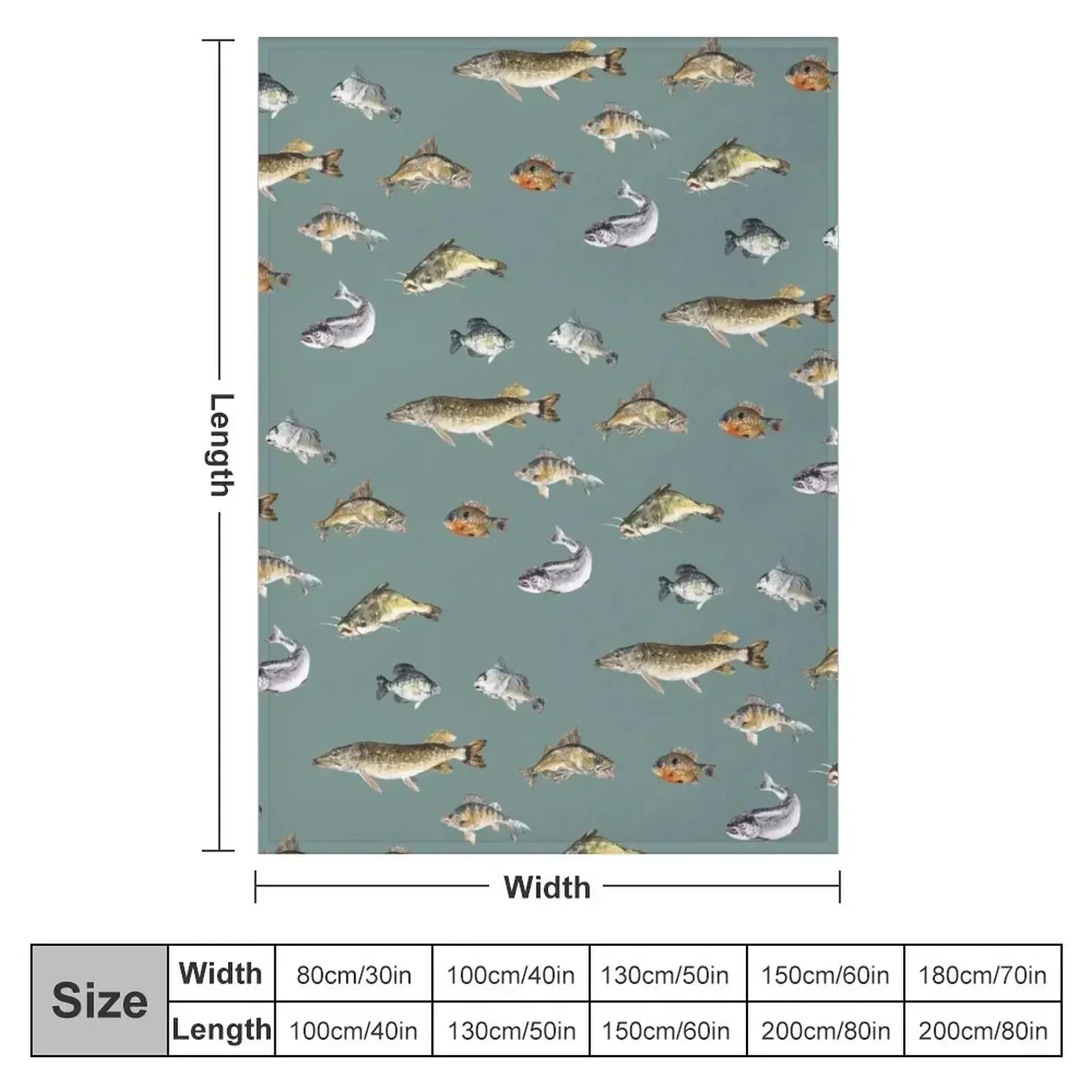 Freshwater Fish Watercolor Illustration Throw Blanket Blankets For Sofas funny gift Hair Blankets