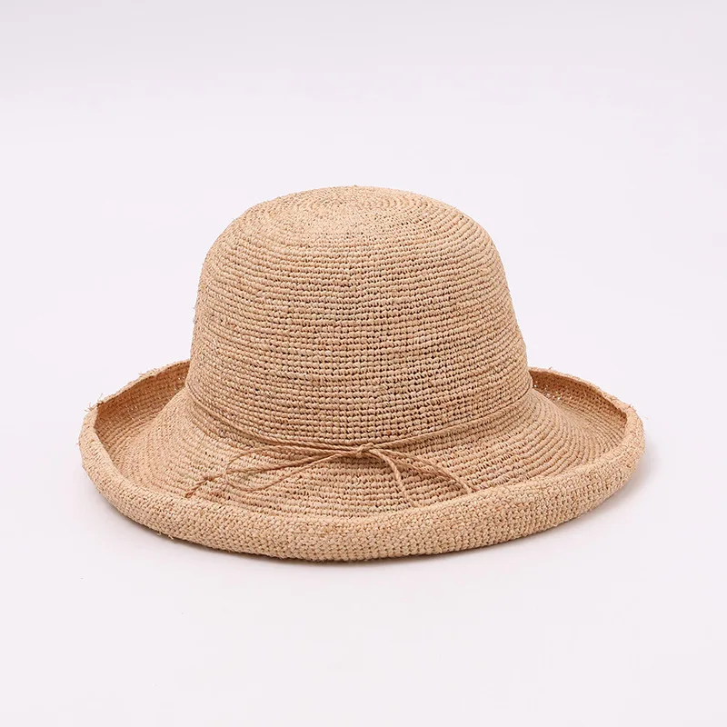 Sun Hat Women Summer Raffia Grass Cap UV Protection Accessory Big Brim Foldable For Beach Holiday Outdoor Climb Luxury
