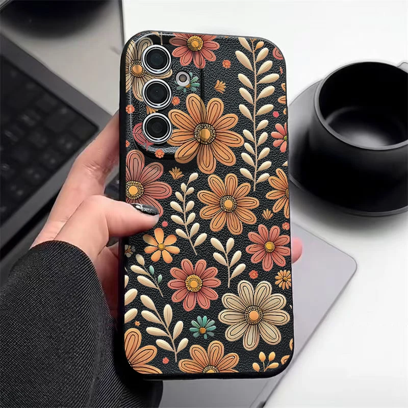 

Чехол с мультяшным цветком для Samsung Galaxy S25 S24 S22 Ultra S23 S24 FE A17 A56 A16 A36 A26 A55 A15 A25 A54 5G Мягкий чехол из ТПУ для телефона