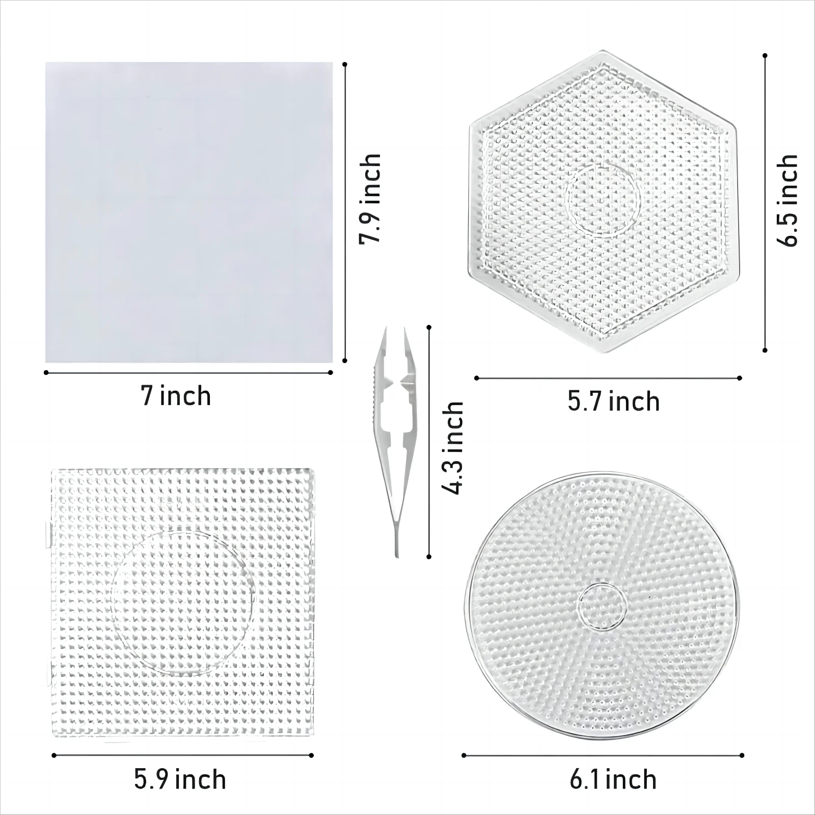 5mm Hama Beads Pegboard Transparent Template Board Pixel Art Puzzle Square Tool DIY Figure Material Board Perler Beads