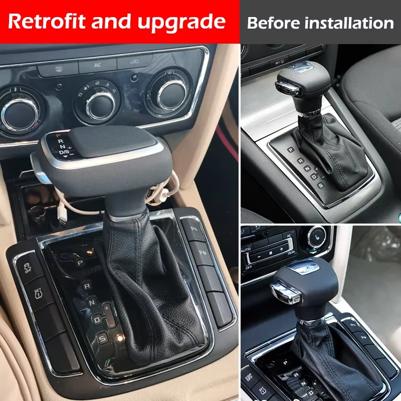 

For skoda octavia Haorui Fabia automatic gear shift knob Handball personality leather universal car automatic transmission