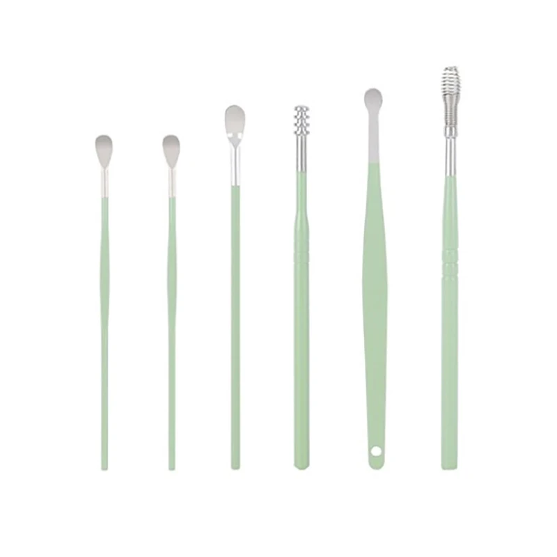 6 pz/set Multicolor Ear Cleaner Wax picker Earpick Wax Remover Curette Ear Pick Cleaner Kit cucchiaio Care Ear Clean Beauty Tools