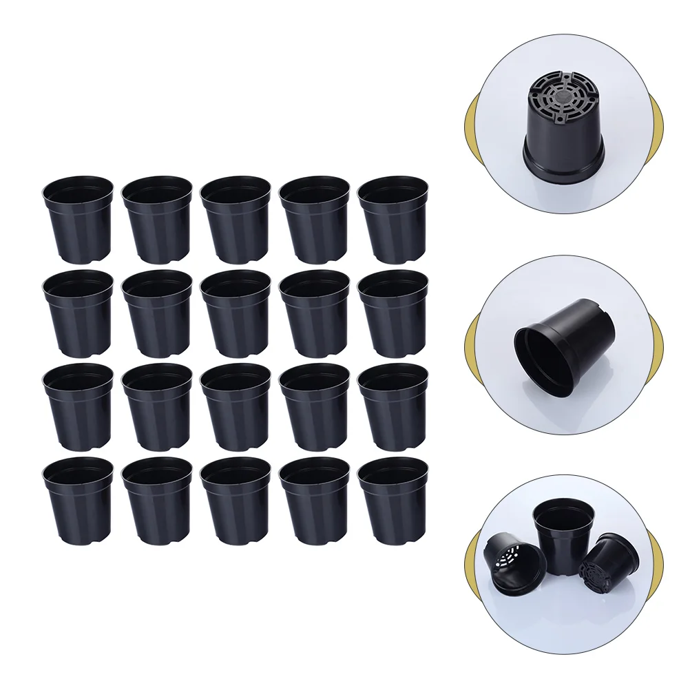 

20Pcs Plastic Flower Plant Nursery Pots Durable Reusable Garden Plant Containers Lightweight Home Decoration Planting Flower Pot