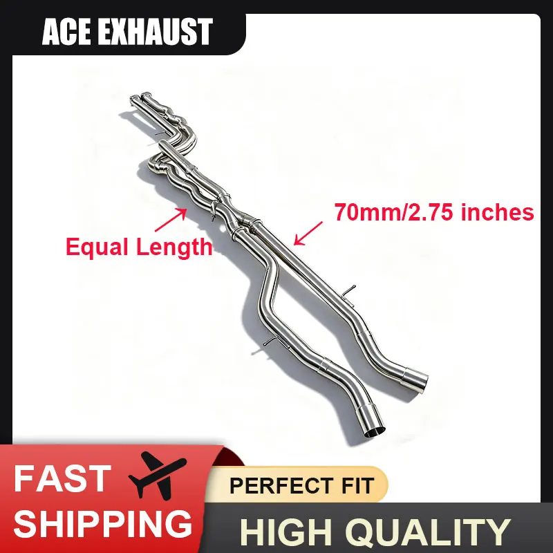 

ACE Midpipe for BMW M3 F80 M4 F82 3.0T S55 High Quality Stainless Steel Equal Length Midpipe wiith Resonator Exhaust Pipe