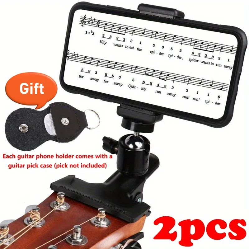 360° Rotating Cell Phone Musical Stand - Ideal for Guitar, Kalimba & More. Perfect for Live Performances, Musicians, Streamers