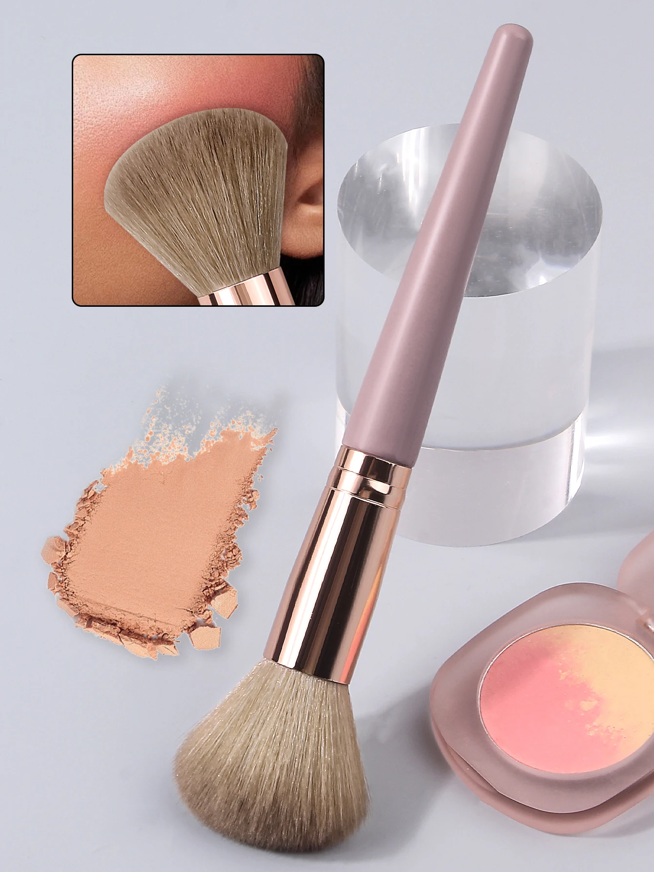 Pinceau de maquillage Super moelleux et doux, pinceau à poudre libre, pinceau compact à poudre, pinceau à miel, pinceau à blush, pinceau de réglage, 1 pièce