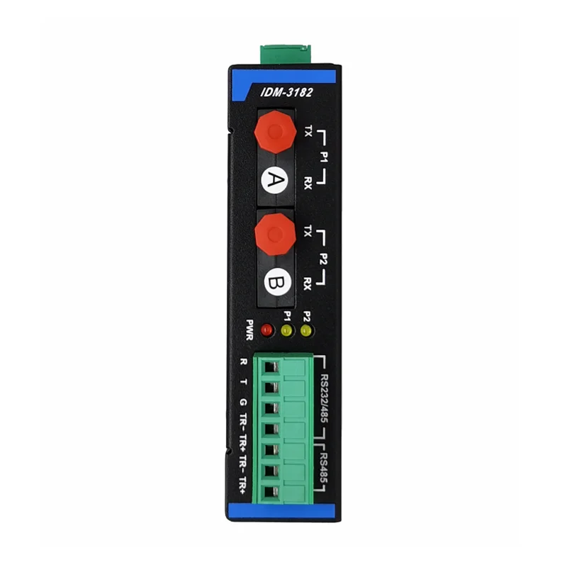 IDM-3182-FC1 seri Port cincin optik jaringan Transceiver RS485 serat optik transreceiver konverter penyembuhan diri RS232